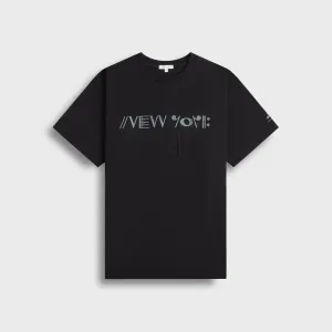 Essential Clothing Slim Fit Wear Engineered Garments Printed Cross Crew-Neck Tee - Black Cosmopolitanism