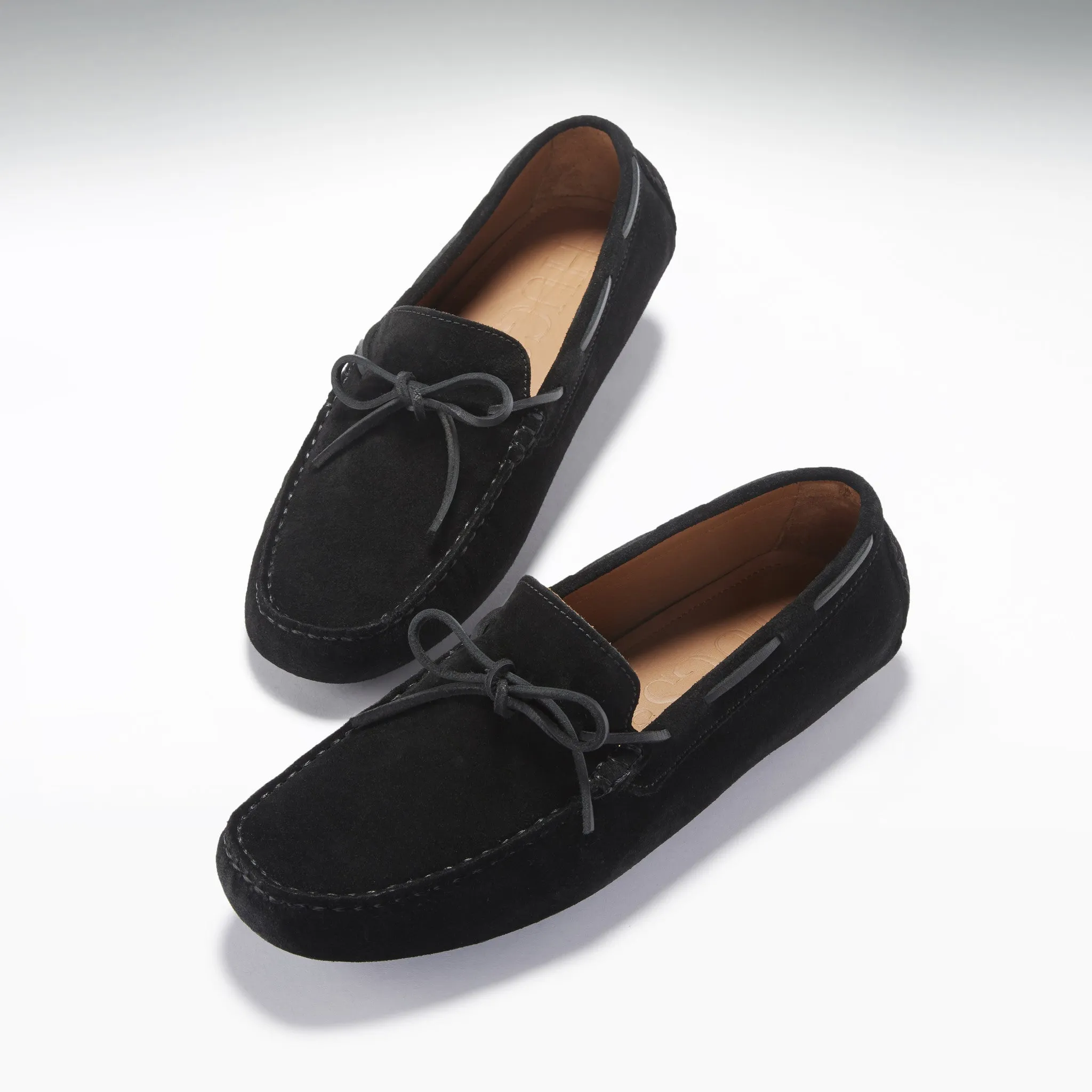 Light Lane Laced Driving Loafers, black suede