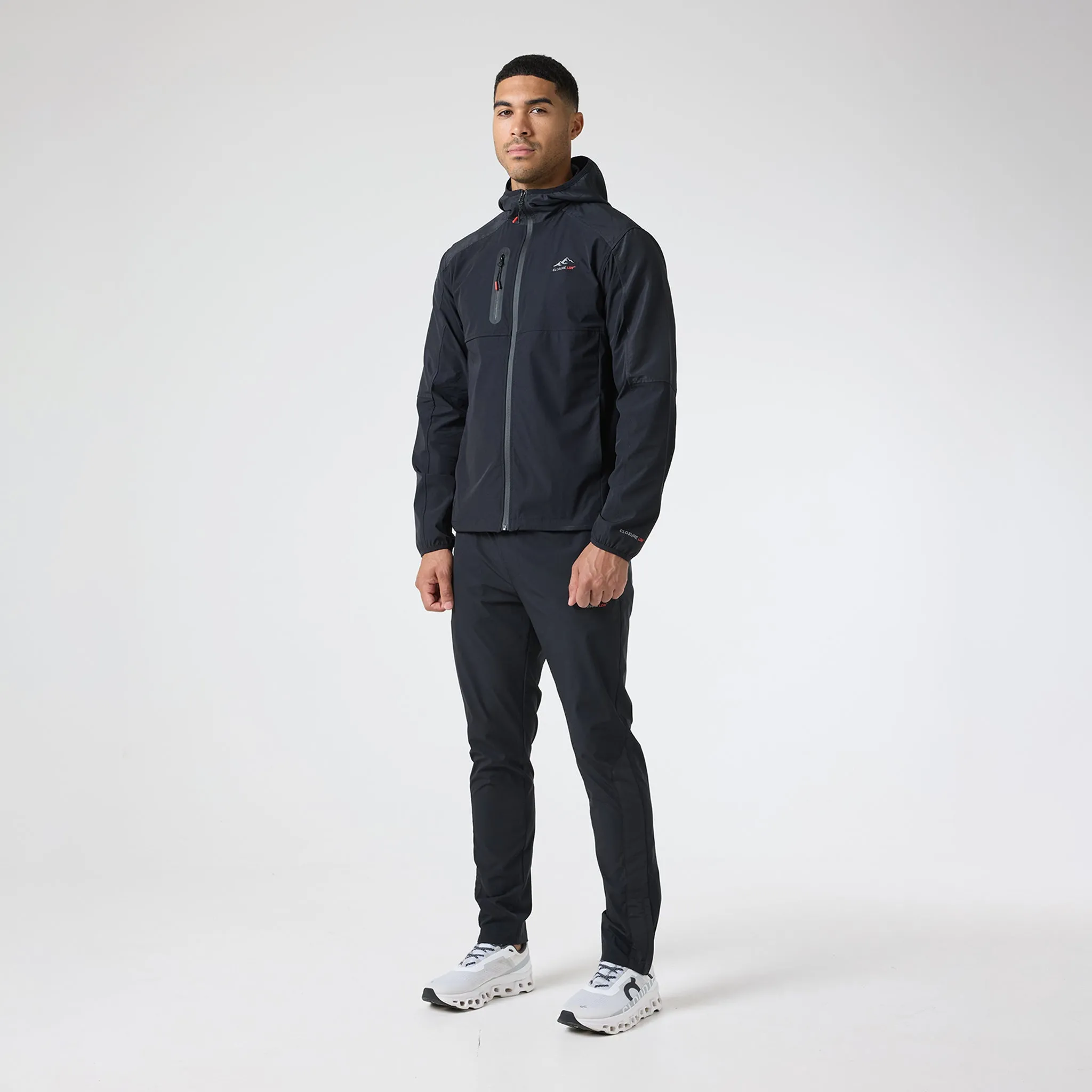 Tech Performance Jacket | Black/Red Four Way Stretch