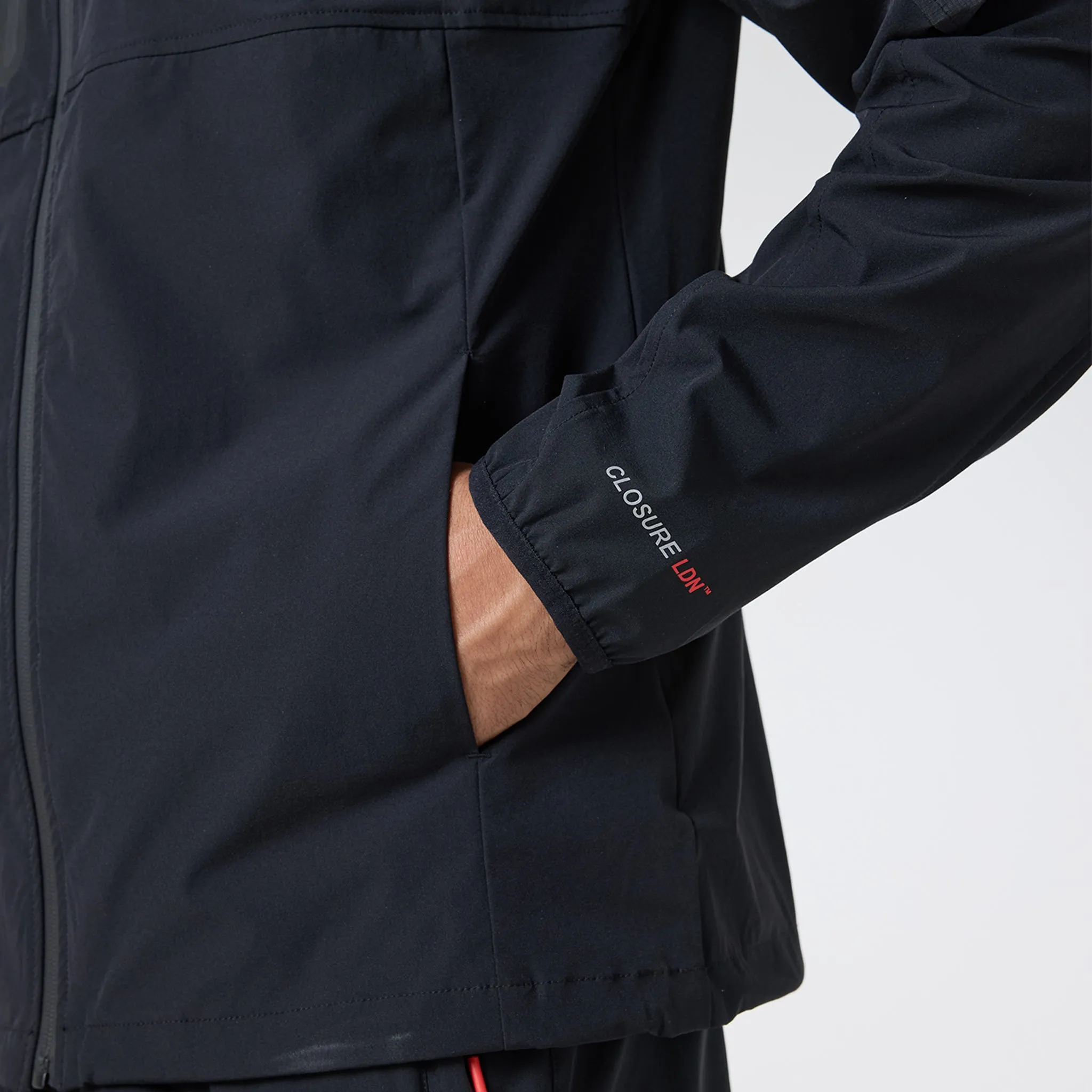 Non Slip Collar Tech Performance Jacket | Black/Red
