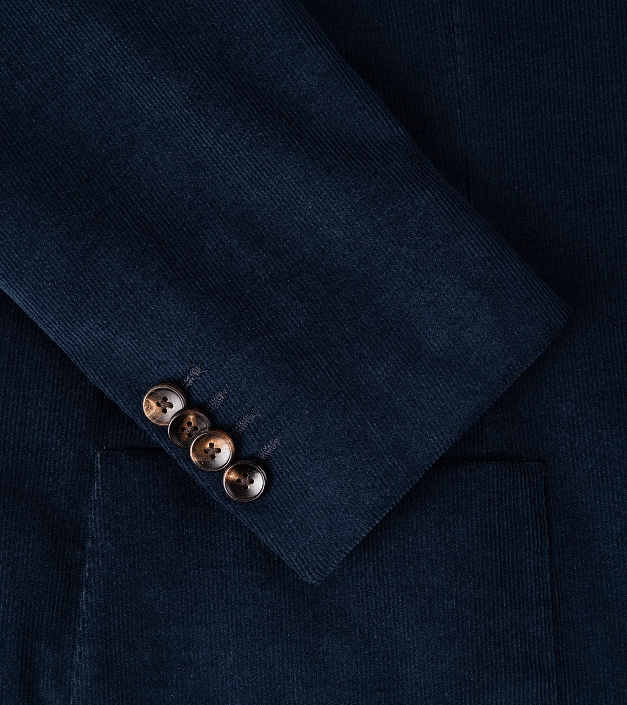 ContouredShoulderFit Trunk Walbrook Cotton Corduroy Suit Jacket: Navy