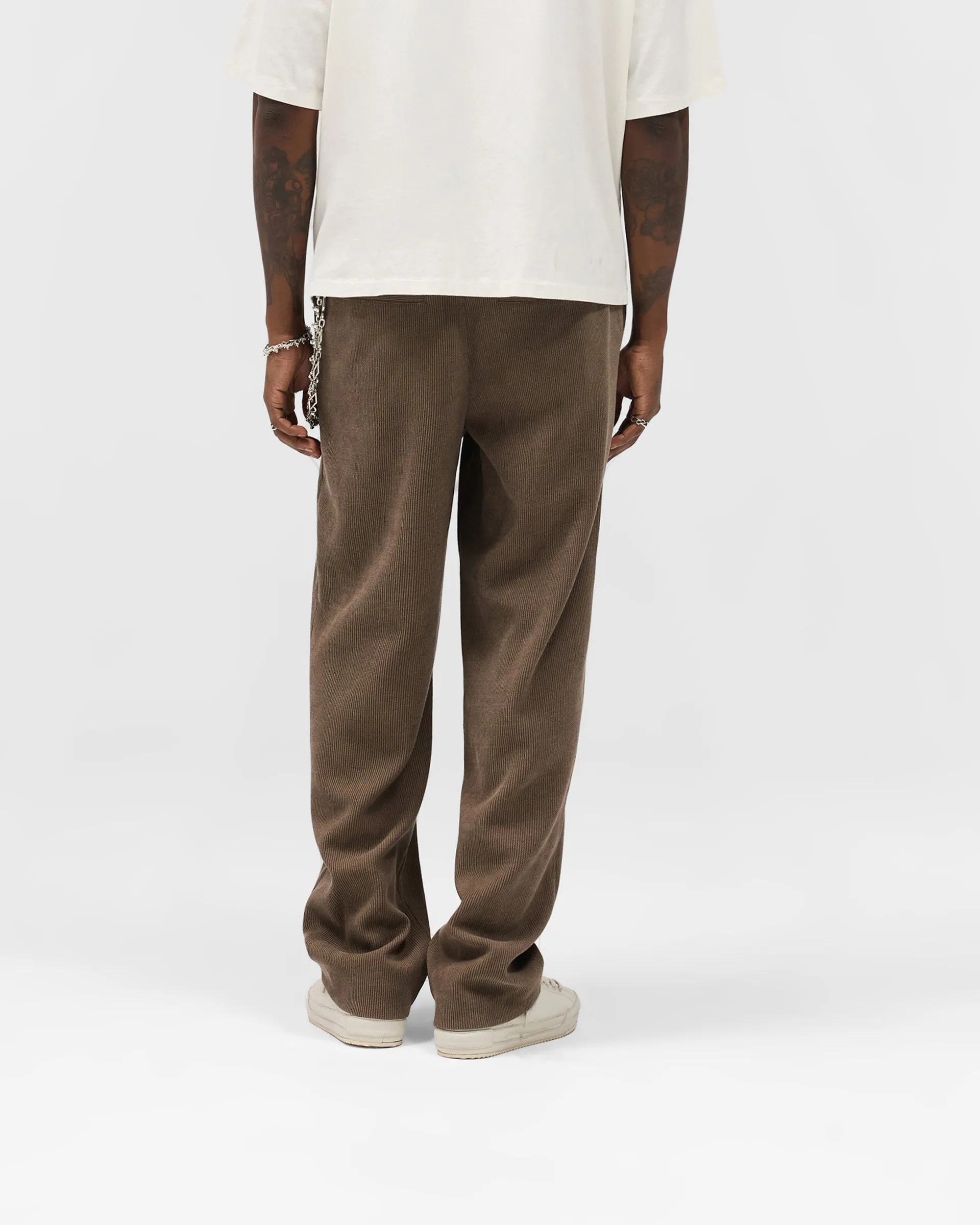 Comfortable Leg Ribbed Hybrid Pant - Clove