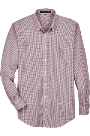Soft Feel Devon & Jones Crown Collection Gingham Check Woven Dress Shirt
