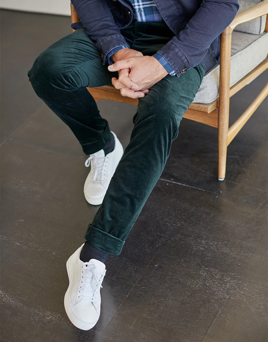 Evans Forest Green Corduroy Trouser Fitted Design