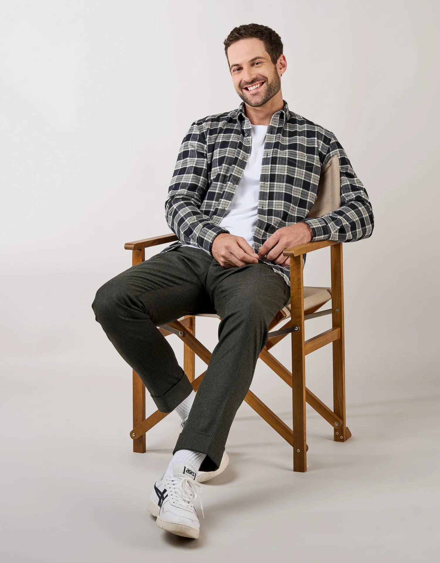 Evans Forest Green Stretch Flannel Trouser Move Friendly