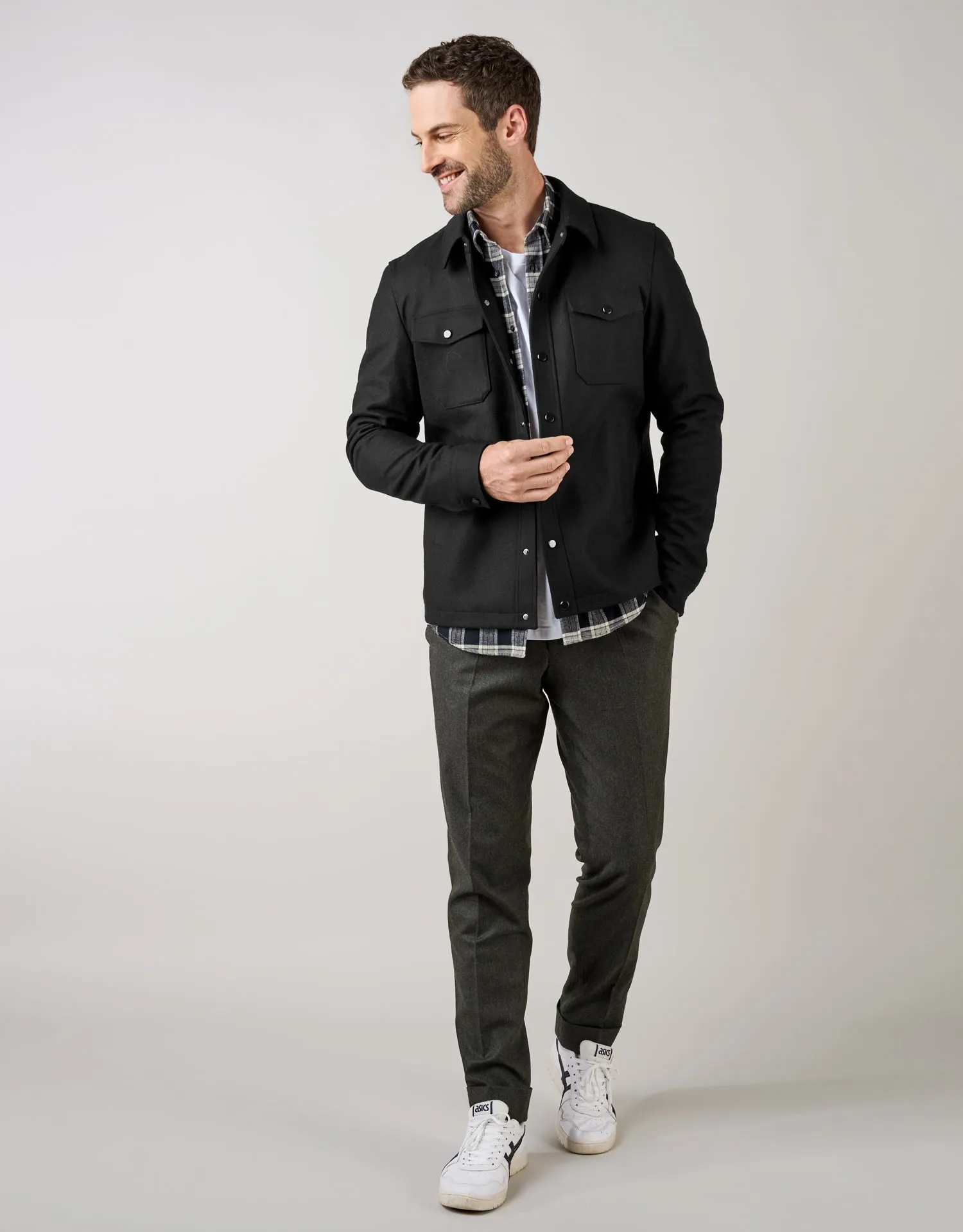 Easy Wear Structured fabric Evans Forest Green Stretch Flannel Trouser