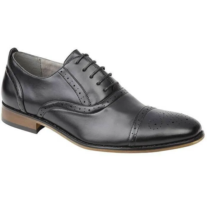 Goor Mens Shoe M516A Black Reinforced toe Executive Sharp