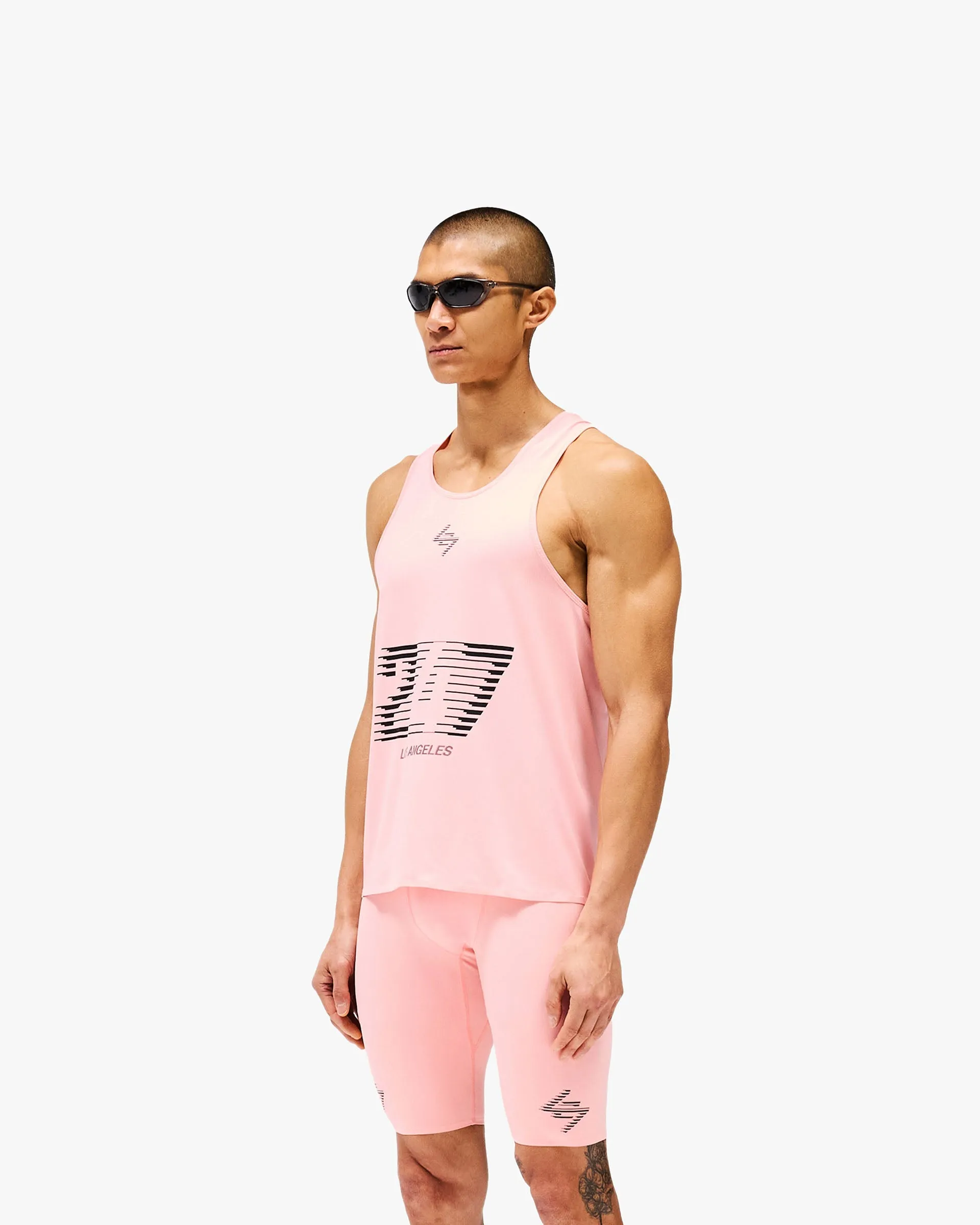 247 Los Angeles Singlet - Pink PocketDetail Comfy Fit Layer