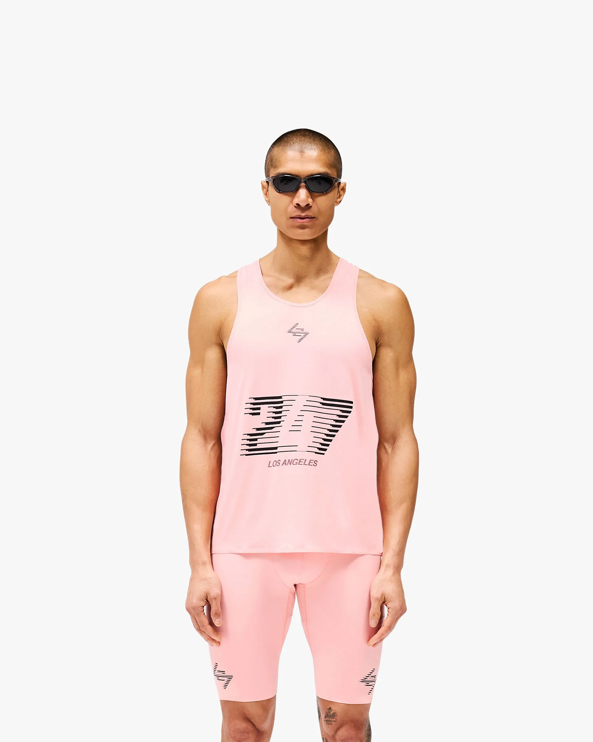 247 Los Angeles Singlet - Pink Breathable Flex Fit