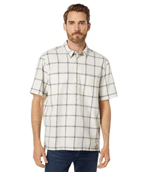 Madewell Shirt Men's  White Check Popover Short Sleeve Regular Fit JDM873 Loose Comfort Tall friendly