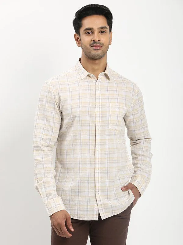 Earthy Palette Fairtrade Men Checked Full Sleeve Cotton Blend Shirt