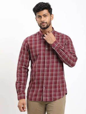 Layered Sleeve Cuffs Layering Piece Fairtrade Men Checked Full Sleeve Cotton Shirt