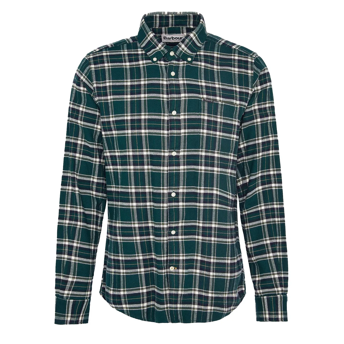 Weekend Adventure Wrinkle-Free Barbour Drumhill Tailored Checked Shirt Evergreen