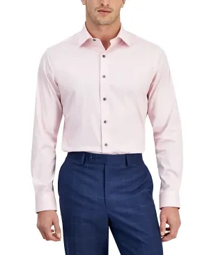 Cruise Collection Alfani Dress Shirt Mens Pink Regular-Fit Temperature Regulating Oxford FTS294