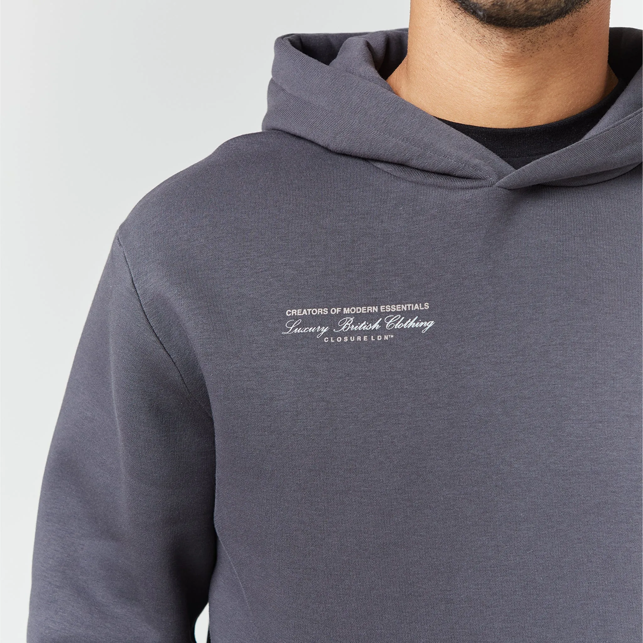 Unisex style Layer Up CLSR LDN Luxe Hoodie | Charcoal