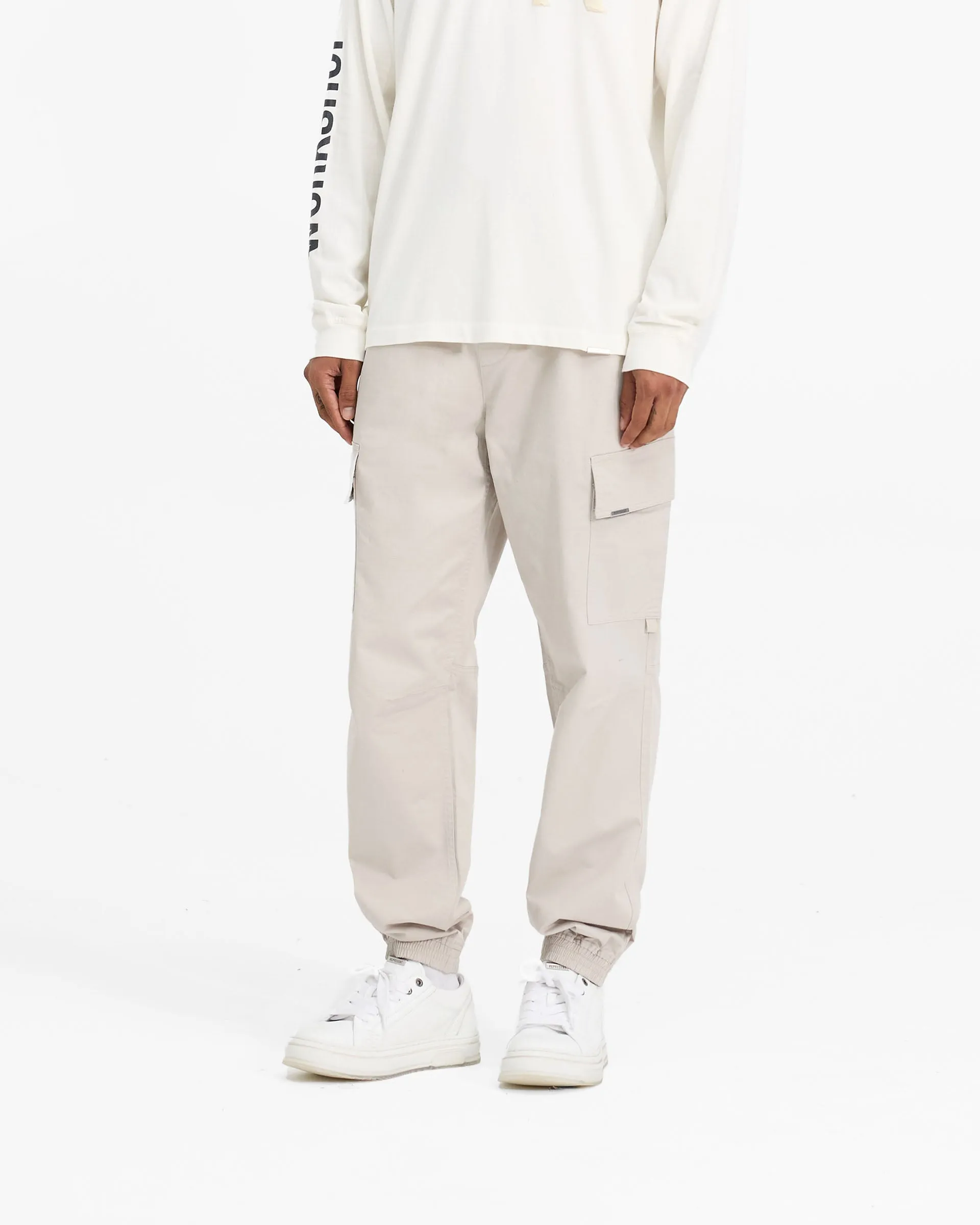ReflectiveTrim Cuffed Cargo Pant - Stone