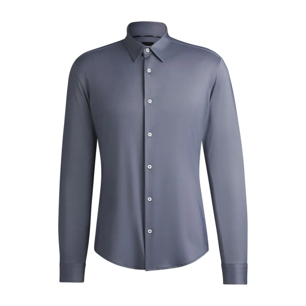 Slim-fit shirt in performance-stretch structured fabric Functional Wear Essential Layer