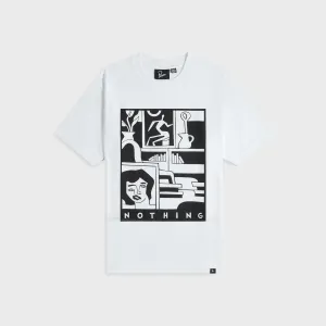 by Parra Our House Tee - White All-Day Comfort Wear Layered Hem Design