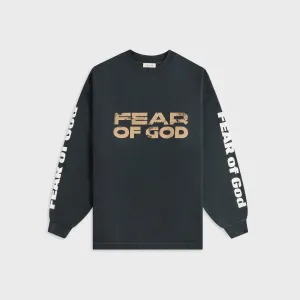 Affordable Fashion Fear of God Relaxed Long Sleeve "Fear of God" Tee - Black