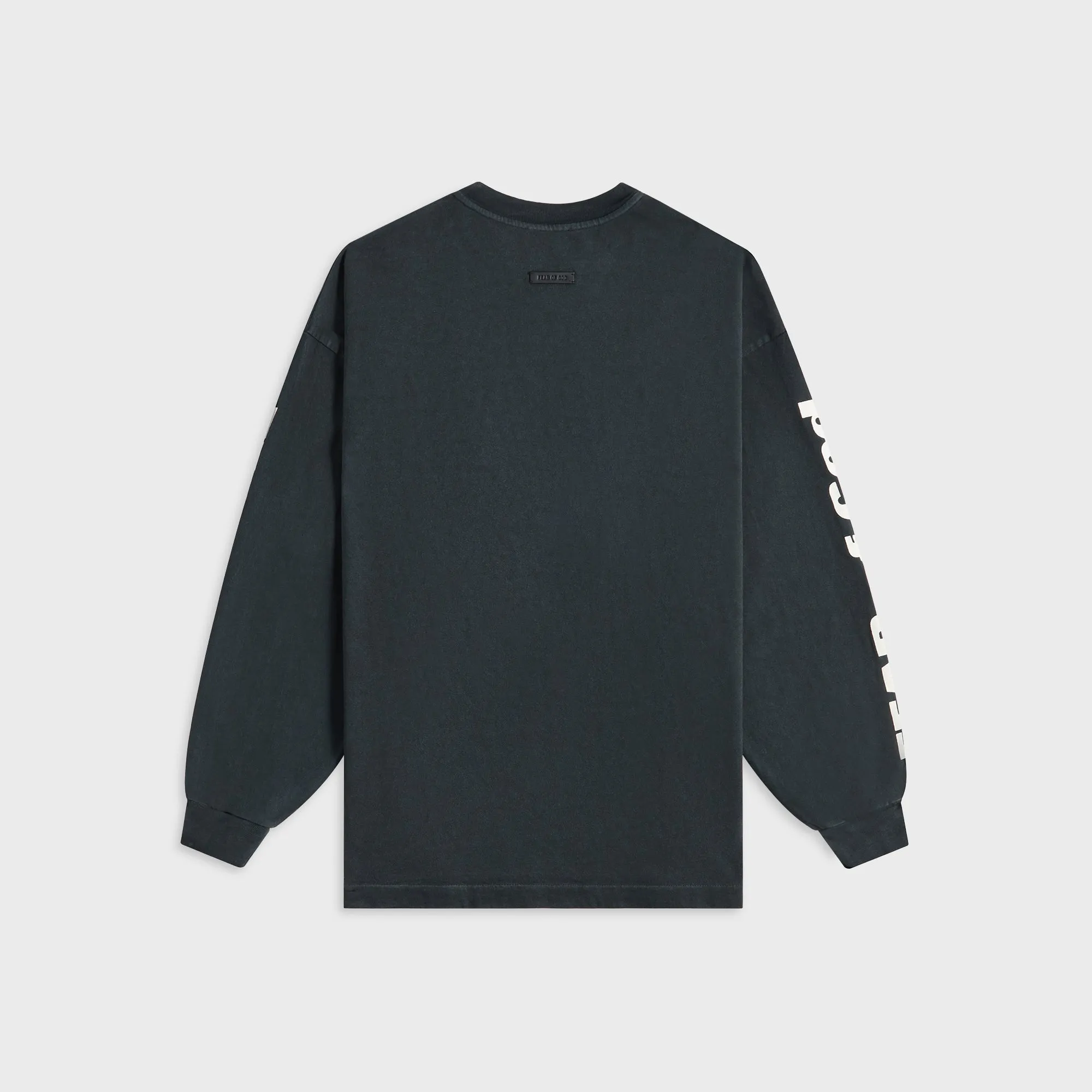 Fear of God Relaxed Long Sleeve "Fear of God" Tee - Black Ultra Soft Blended Textile Versatile Wear