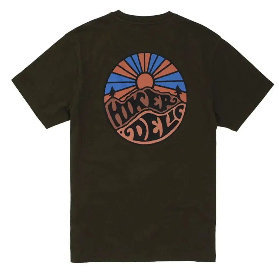 FadeResistantPrint Timeless Fashion Hikerdelic Original Logo T-Shirt Military Green