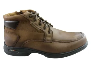 Ferricelli Banks Mens Leather Gel Flex Comfort Boots Made In Brazil Mud Resistant Trail Exploration Cushioned Footbed