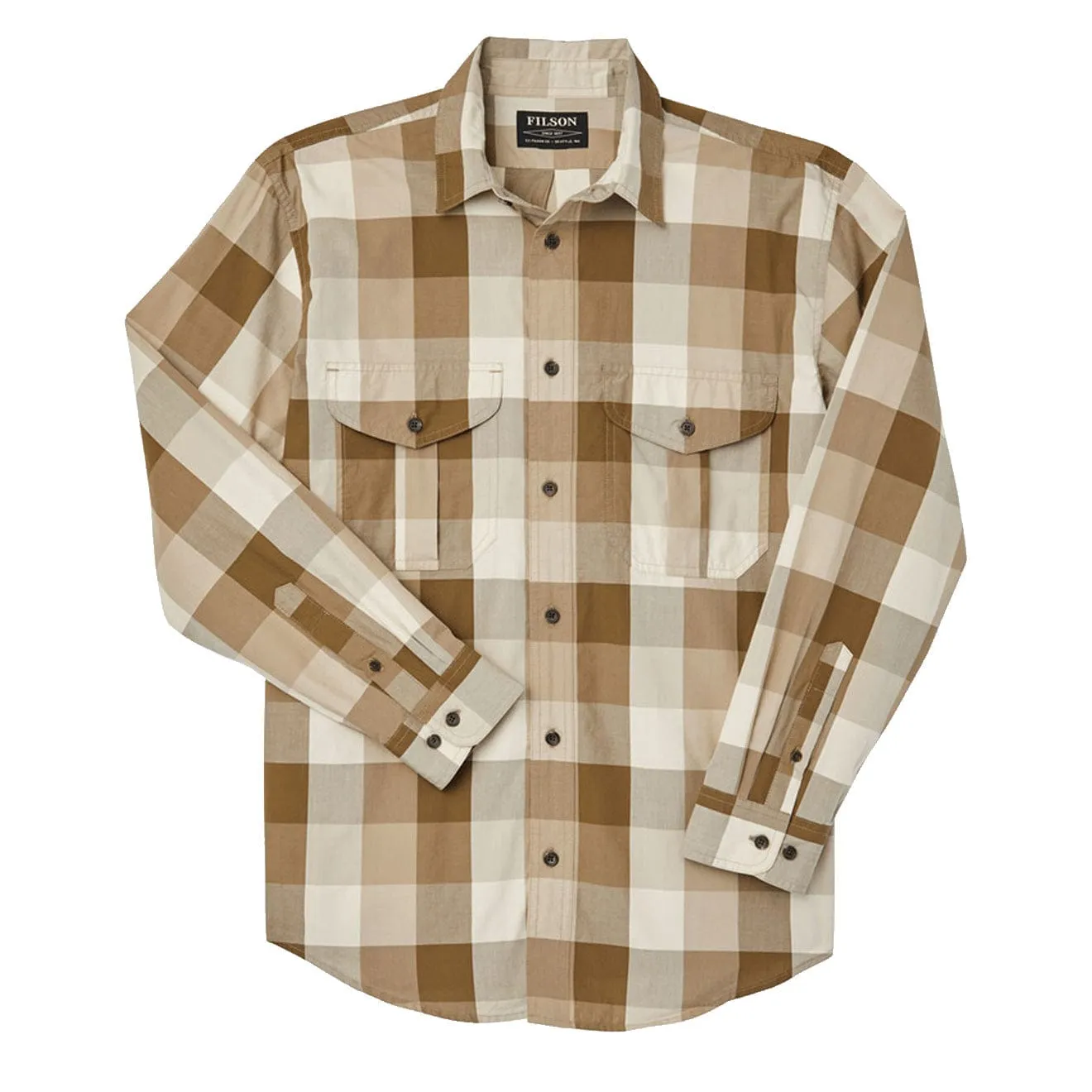 Seamless Sides Filson Feather Cloth Shirt Tan Olive Khaki