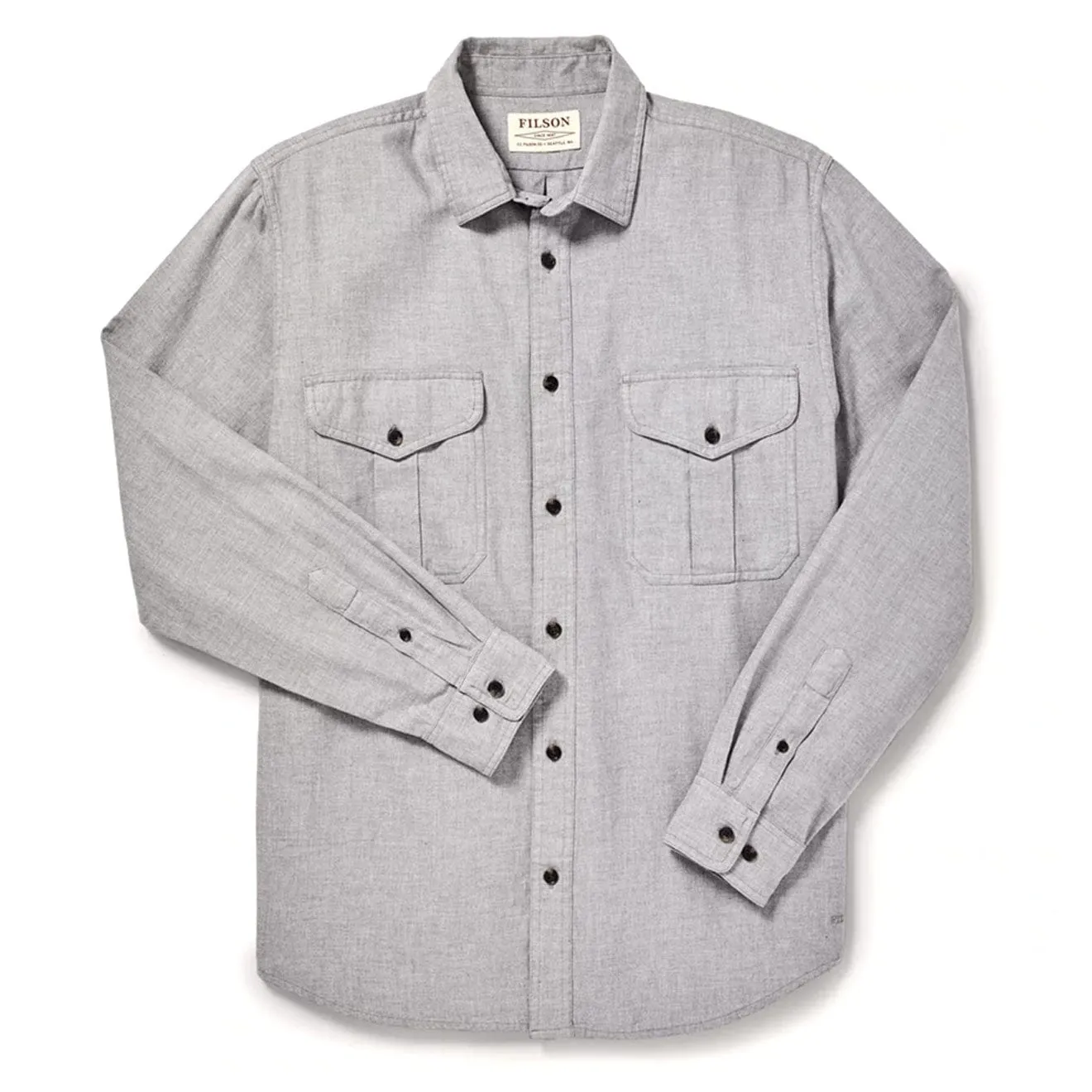 Sleek Fit Filson Lightweight Alaskan Guide Shirt Heather Grey