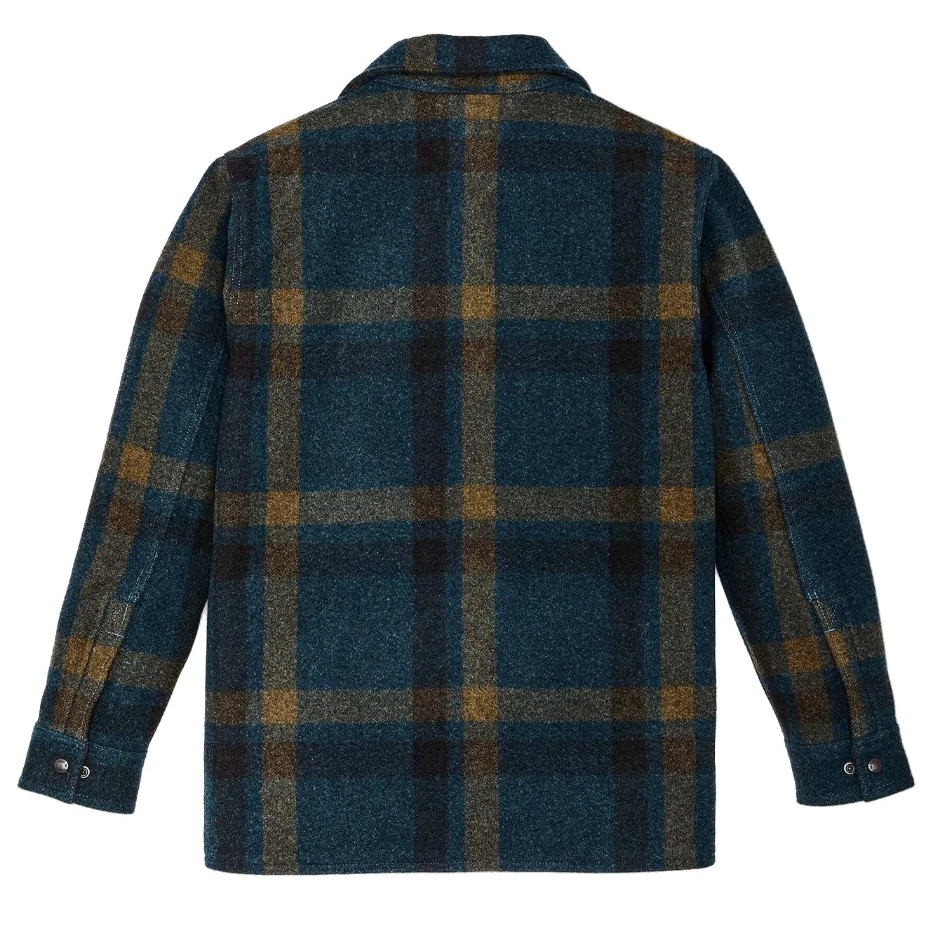 Ethical production Subtle pattern Filson Lined Mackinaw Jac-Shirt Teal / Ochre Plaid