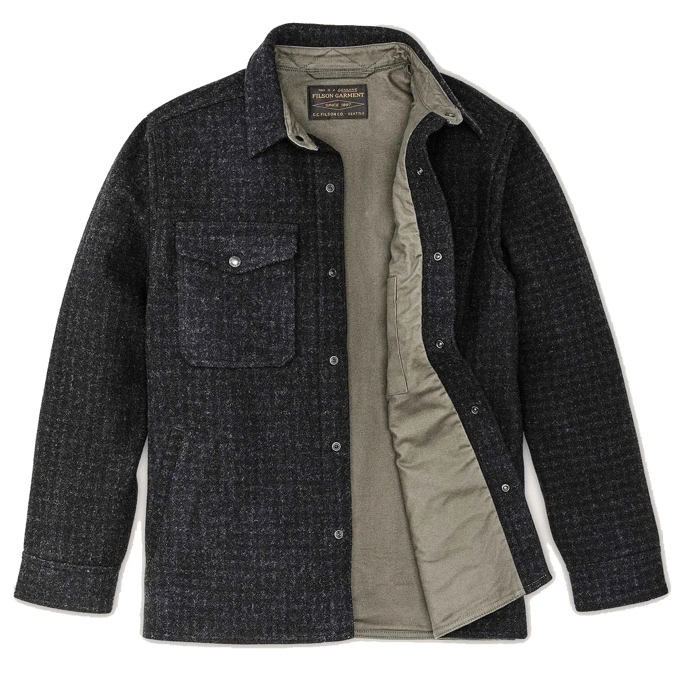 Cozy Wear Filson Mackinaw Jac Shirt Black Marl Heather
