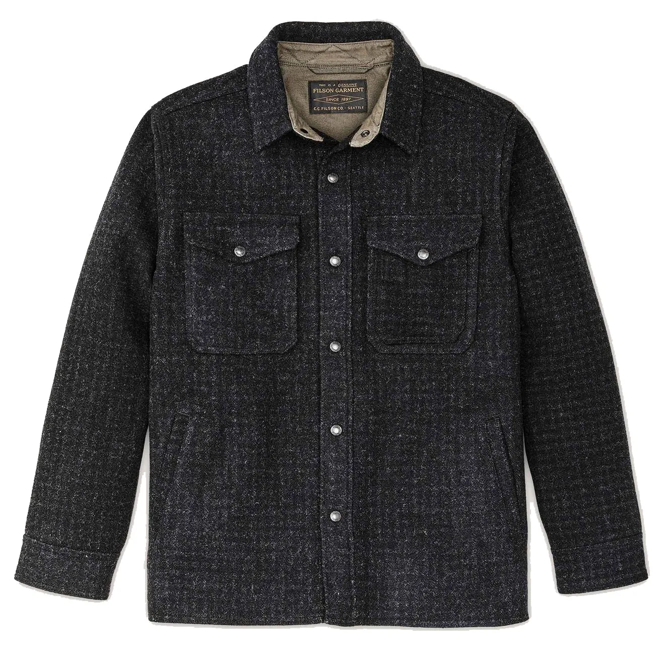 Soft Touch Fabric Filson Mackinaw Jac Shirt Black Marl Heather