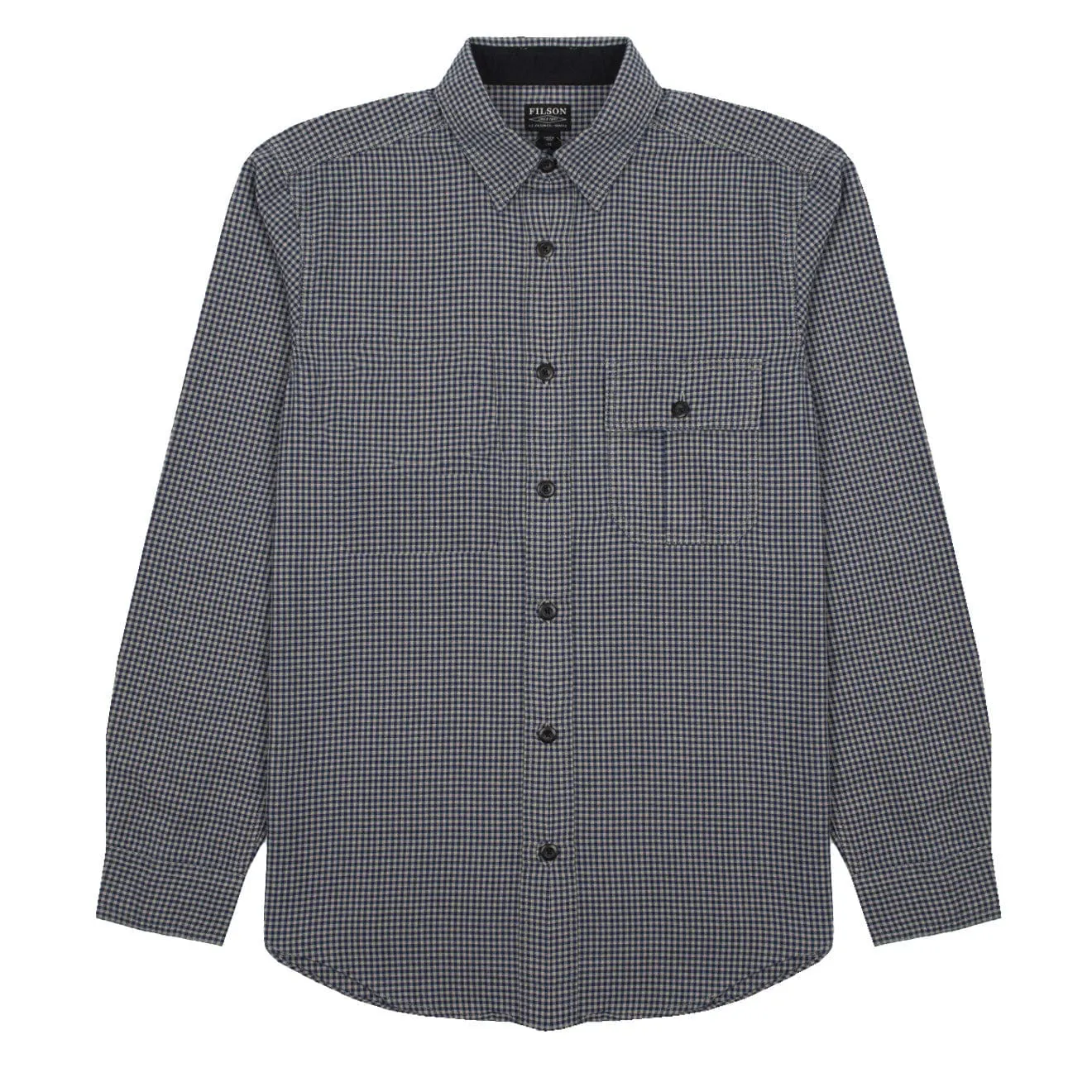 Filson Rustic Oxford Shirt Indigo / Khaki / Chalk Hooded Neckline