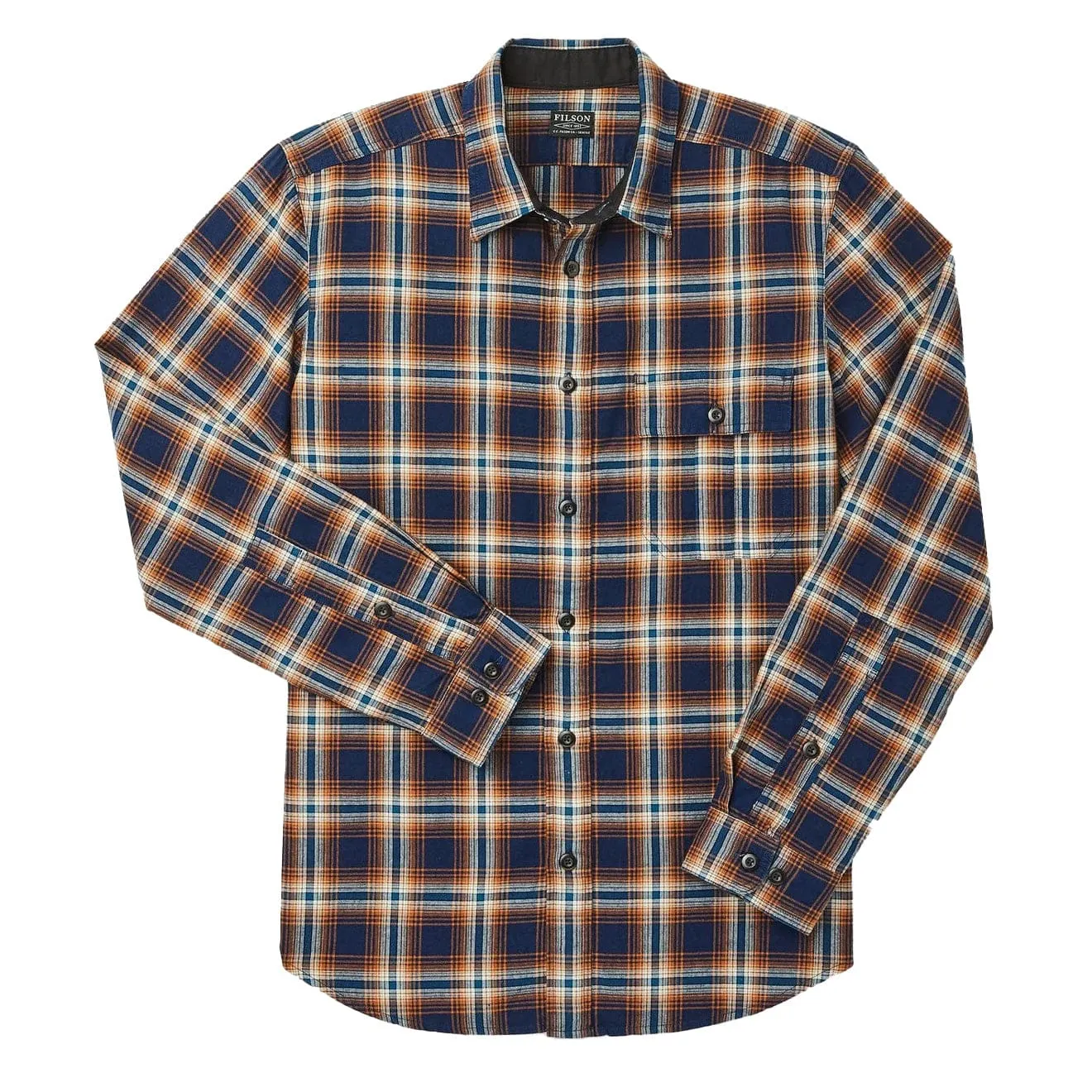 Seamless Shoulder Filson Rustic Oxford Shirt Indigo Rust