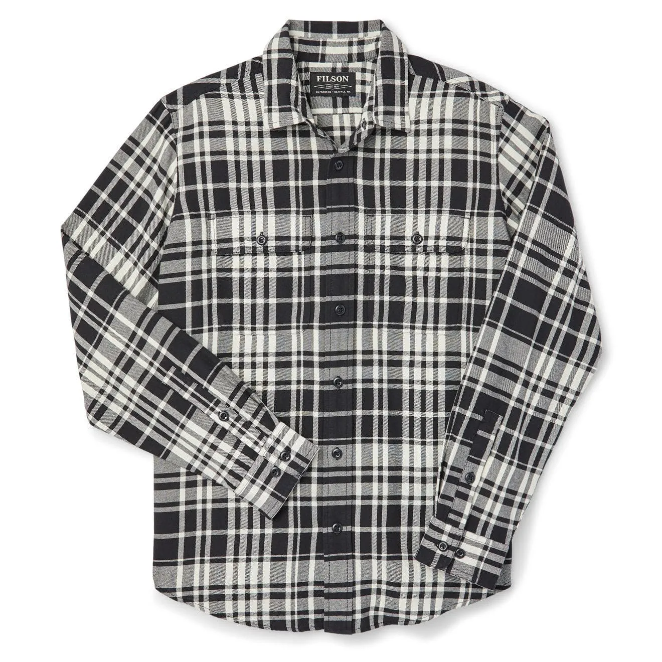 Comfortable Layer Filson Scout Shirt Black / Cream