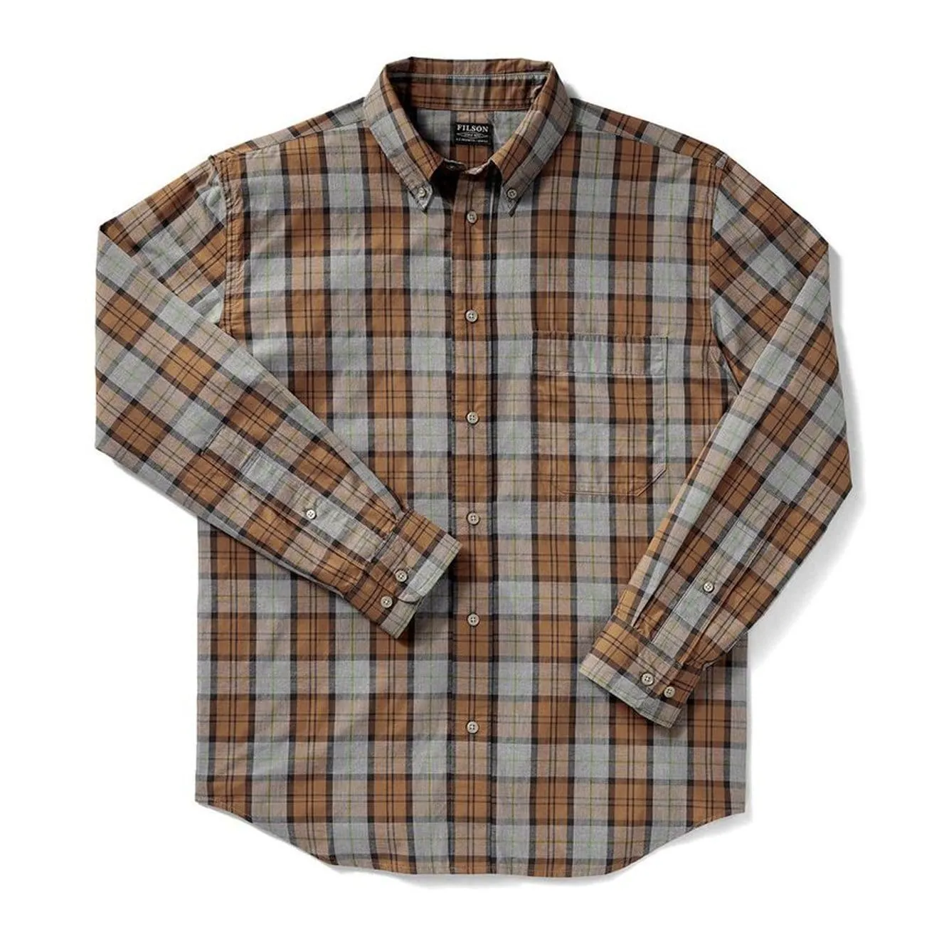 Clean Edge Trim Anti Pilling Treatment Filson Sutter Sport Shirt Bronze Heather Gray