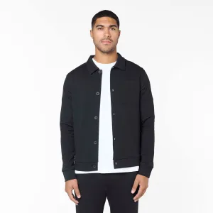 Interlock Button Up Jacket | Black Fade Resistant Dye Method Active Style