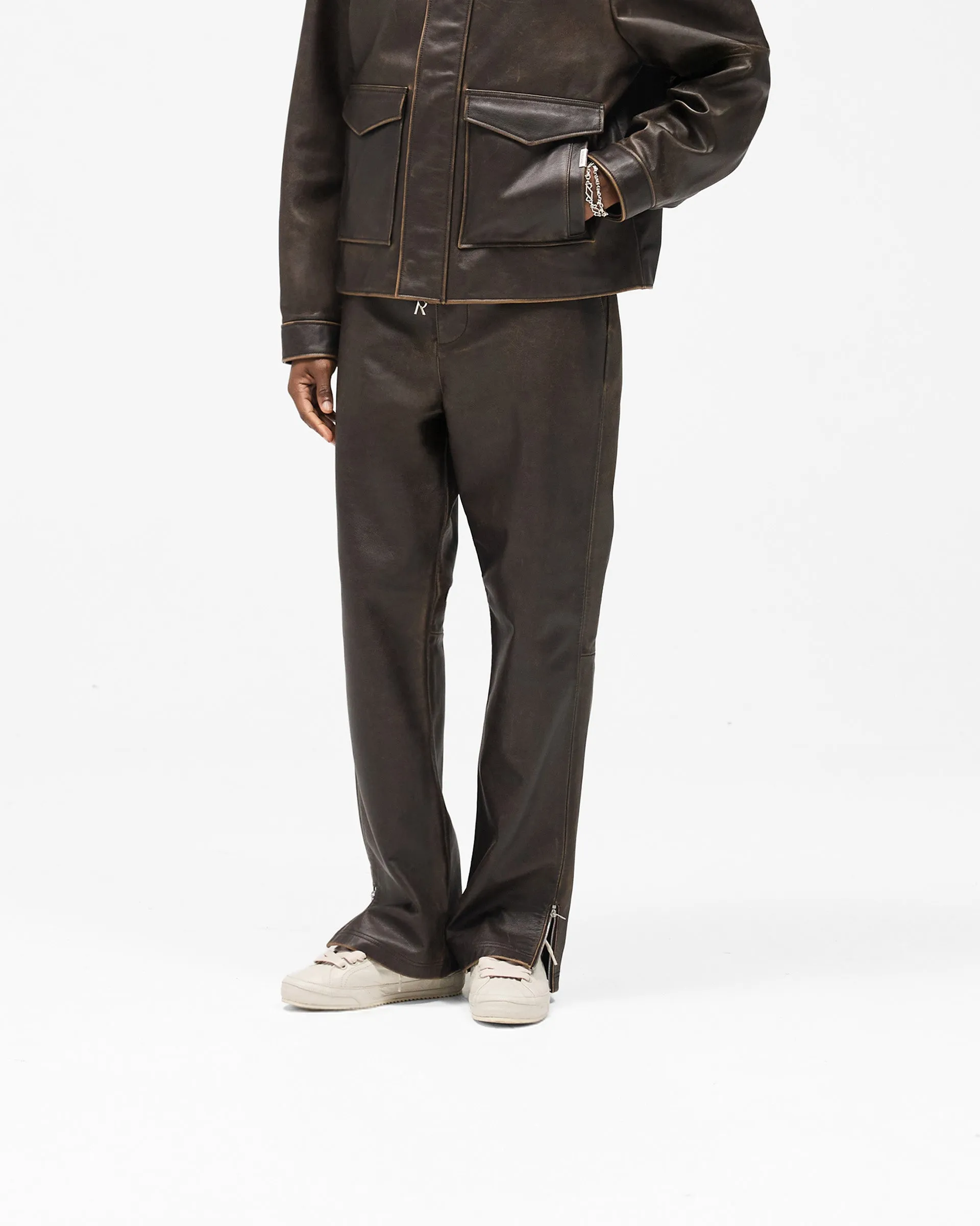 Sunfade Leather Pant - Nero Low Bulk Design