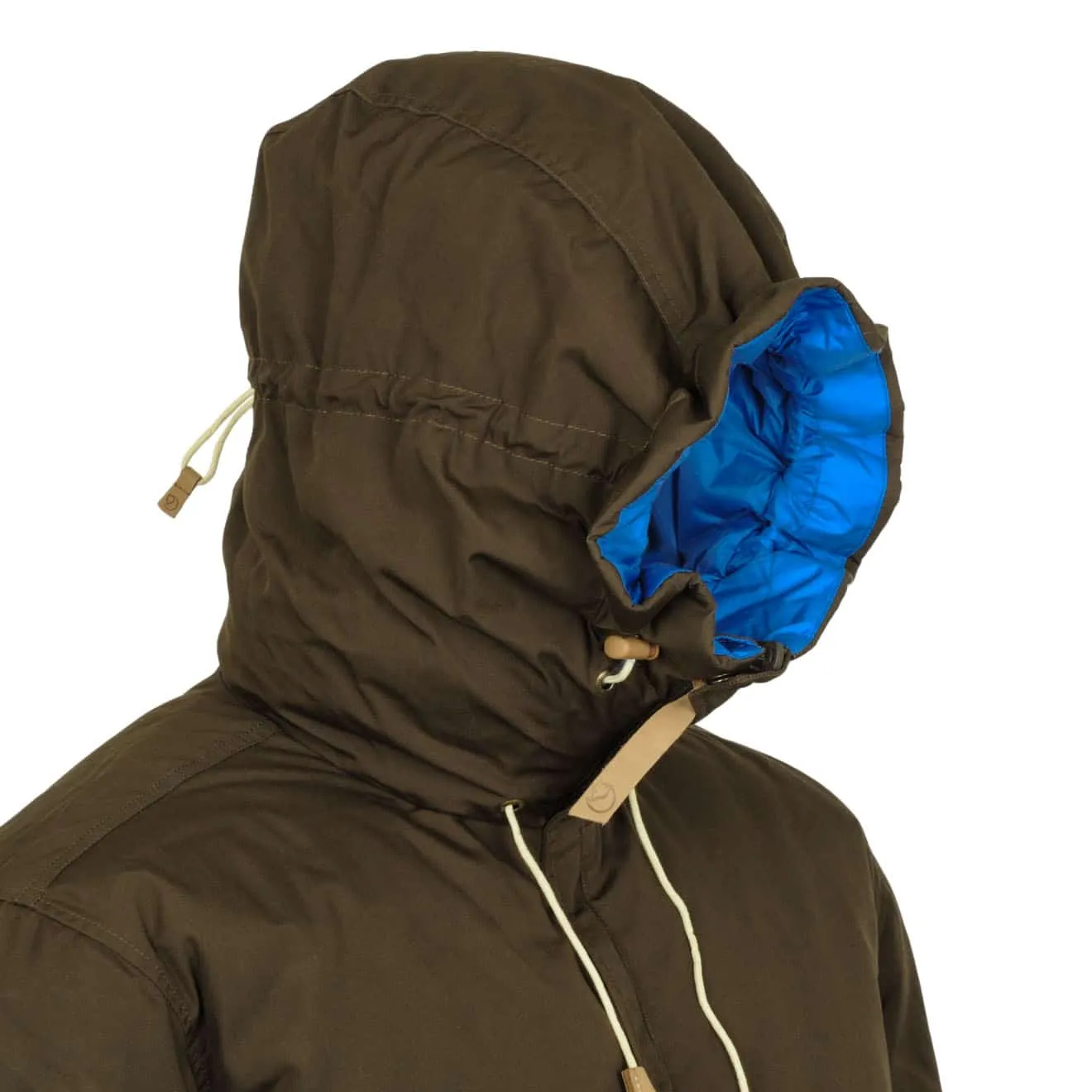 Fjallraven Down Jacket No. 16 Dark Olive Nylon Cover Flexible Hem Adjustment