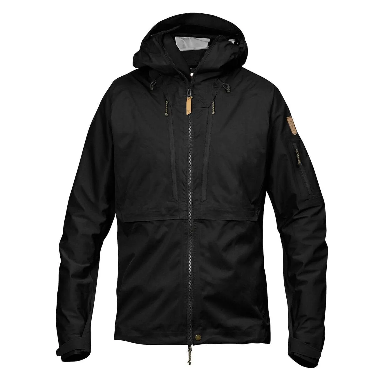 Heat Retention High Collar Fjallraven Keb Eco-Shell Jacket Black