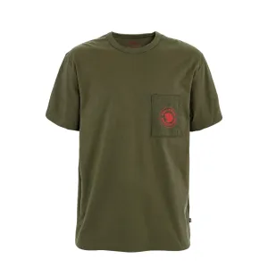 Sporty and Cool Sporty Comfort Fit Fjallraven Logo Pocket T-Shirt Laurel Green