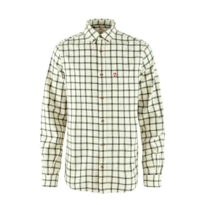 Fjallraven Ovik Flannel Shirt Chalk White / Laurel Green Warm Layers