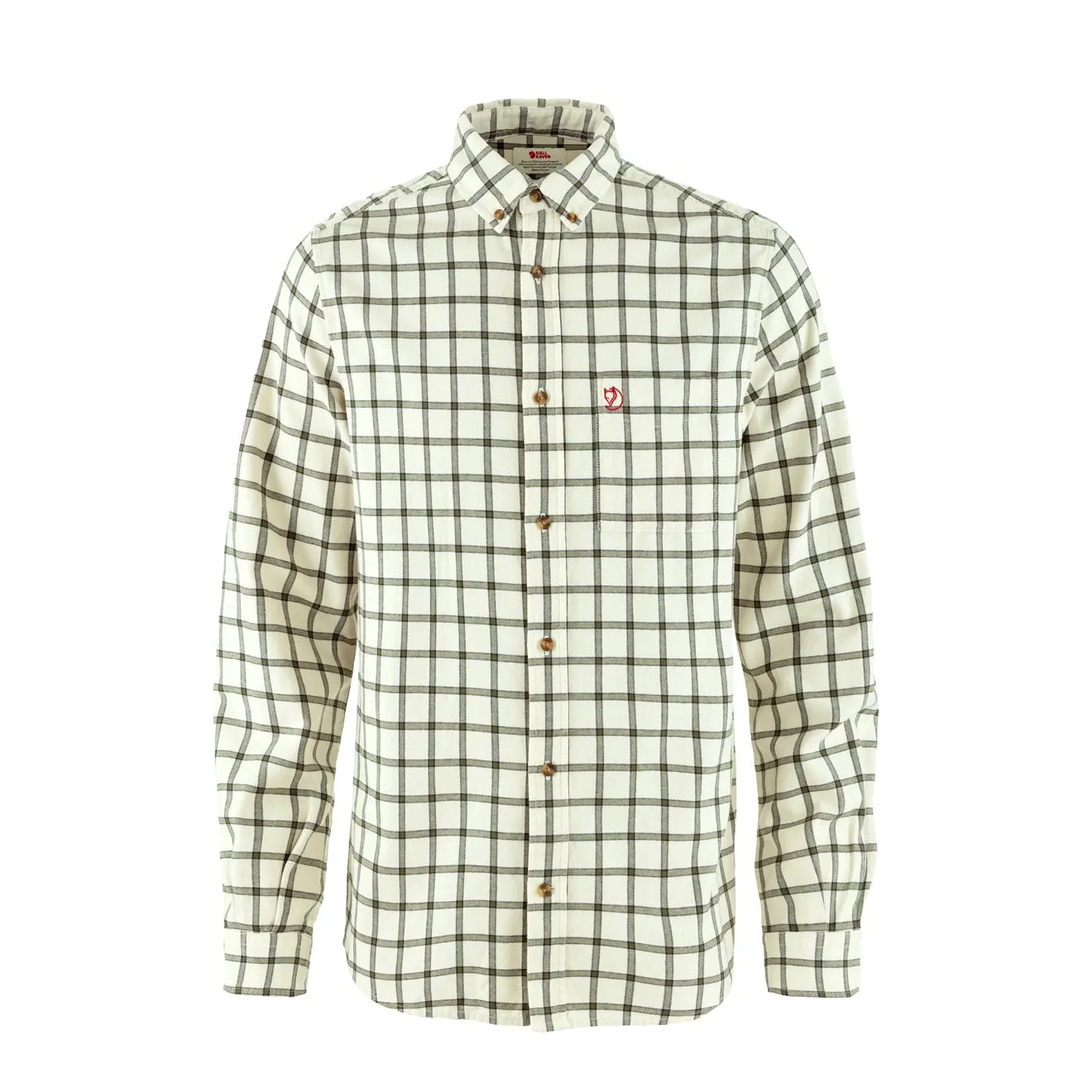 Athletic Cut Premium Finish Fjallraven Ovik Flannel Shirt Chalk White / Laurel Green