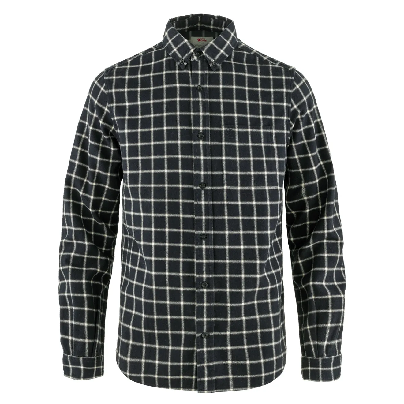 Minimal Look Fjallraven Ovik Flannel Shirt Dark Navy / Chalk White