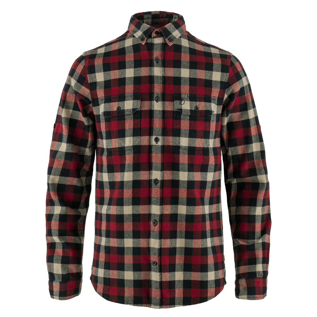 Wrinkle Resistant Material Lightweight Layers Fjallraven Skog Shirt Dark Navy / Red