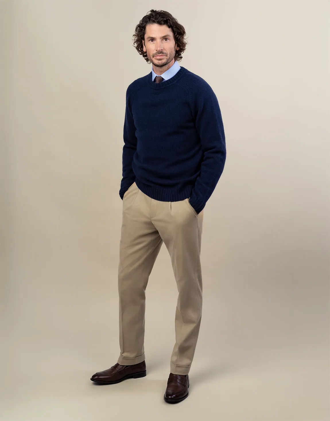 Roomy Fit Warm design Evans Beige Brushed Cotton Trouser