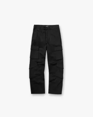 Cargo Pant - Jet Black Tight Cut Lightweight Material
