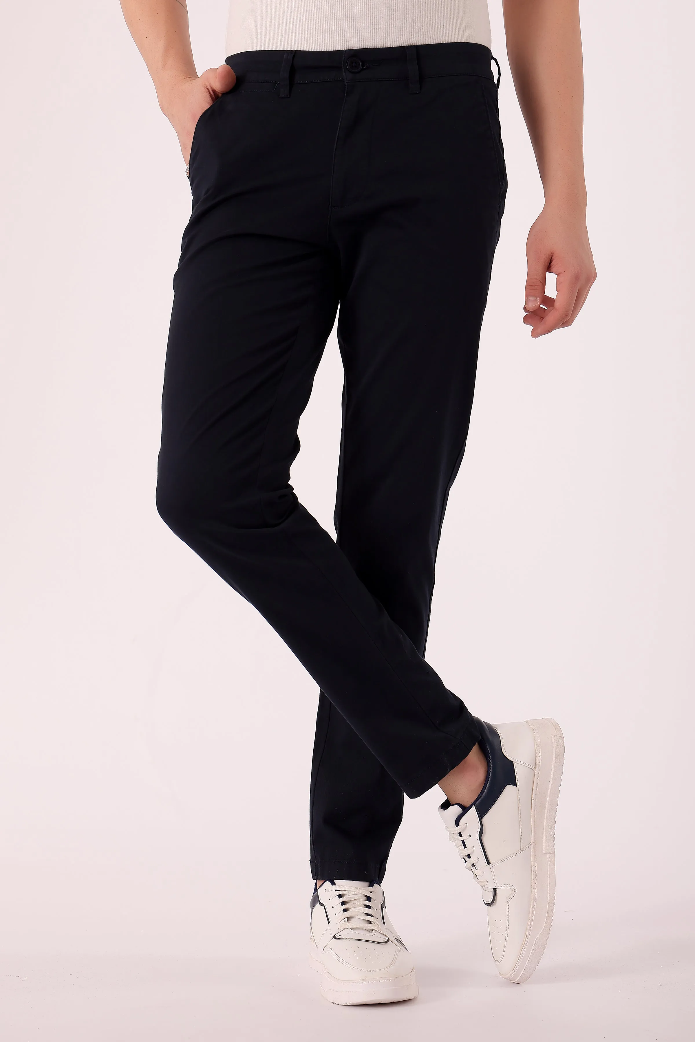 Men's Cotton stretch Slim Fit Chinos Performance Design Core Basic