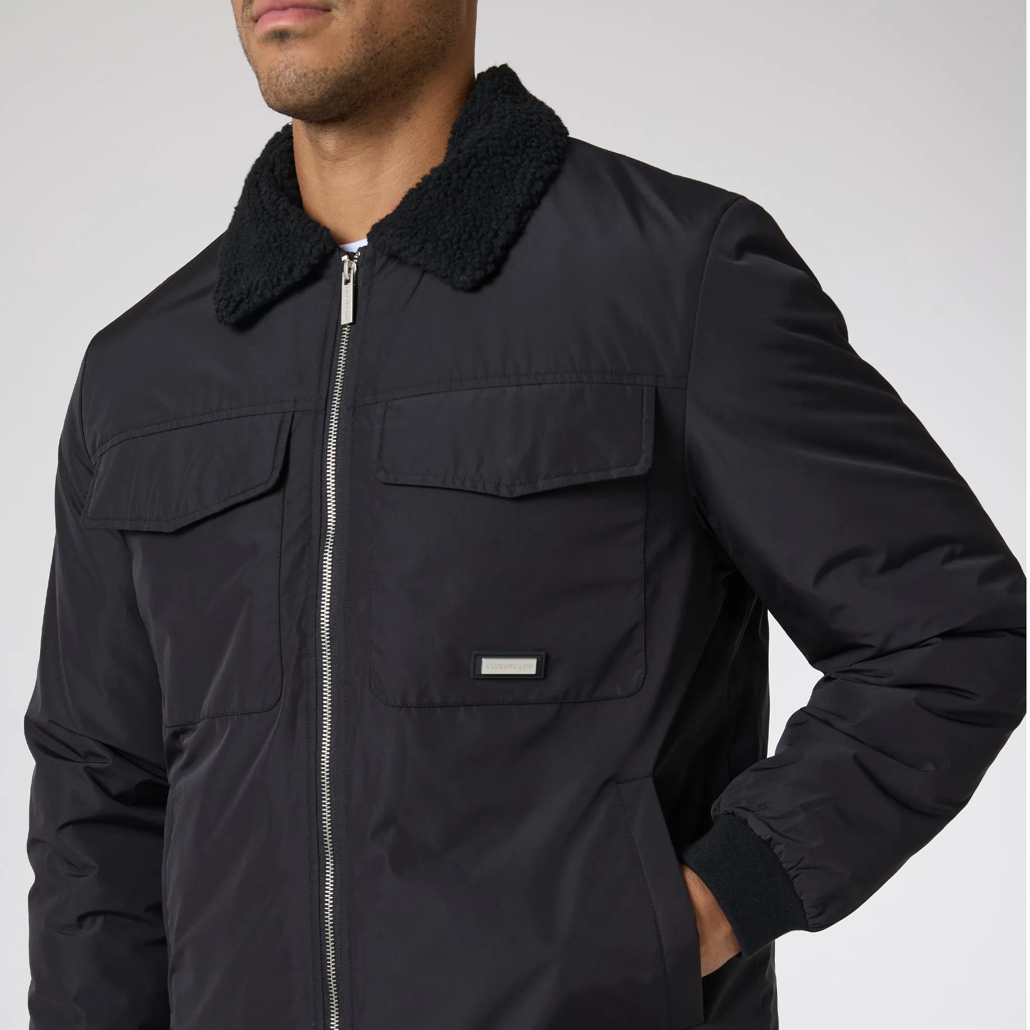 Padded Nylon Smart Jacket | Black Smooth Zipper Track
