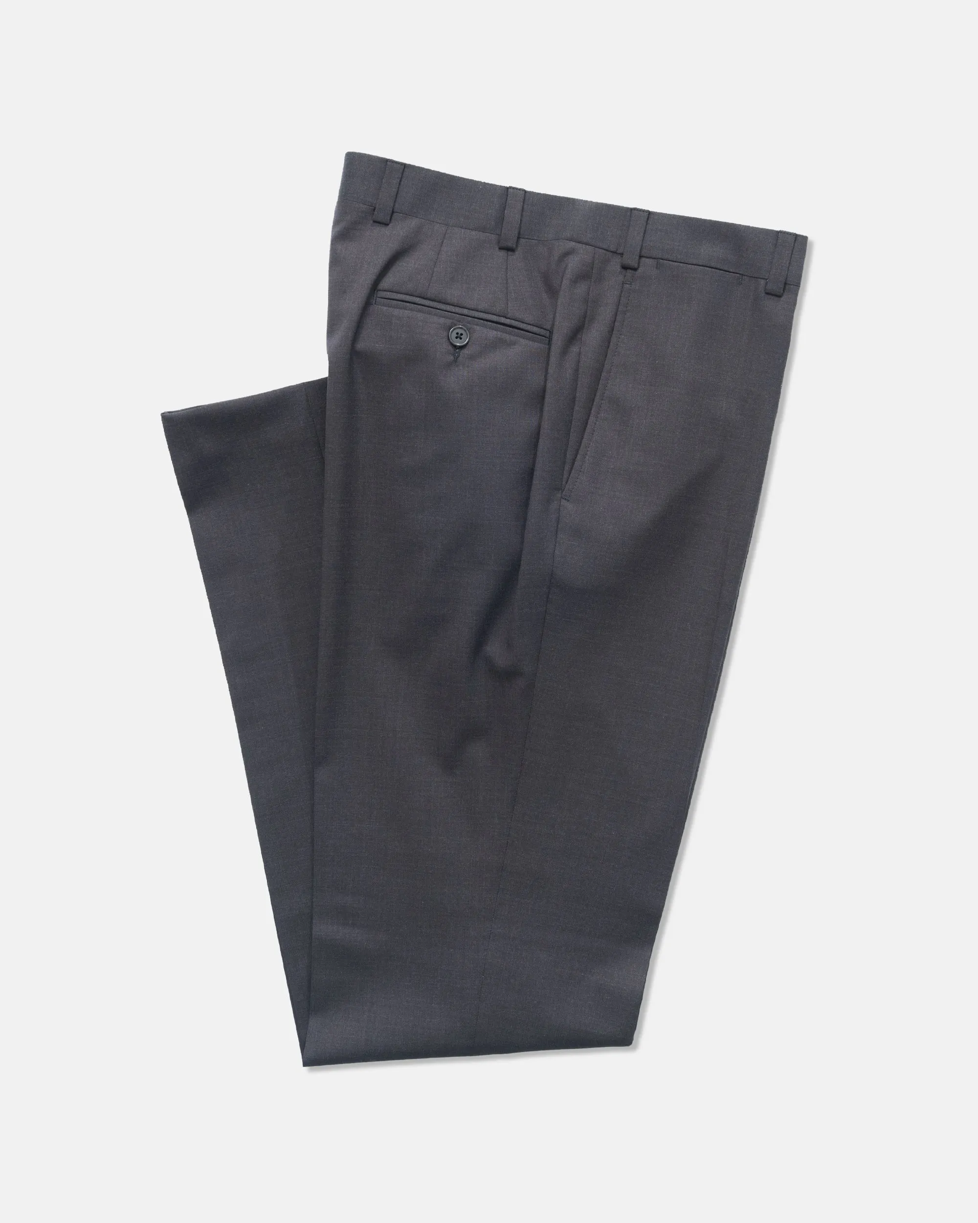 Made-in-Canada Dark Brown Tropical Wool Trouser Seamless Comfort