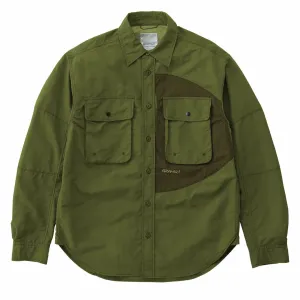 Gramicci Nylon Brentwood Shirt Olive Workwear Approved color block